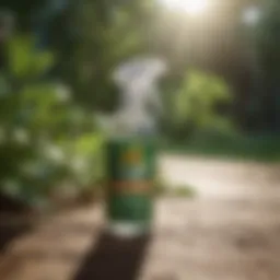 Natural botanical insecticide spray with green leaves