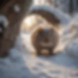 Vole Tunneling Under Snow