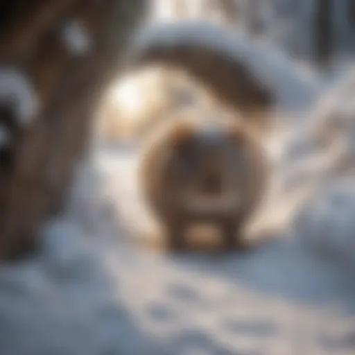 Vole Tunneling Under Snow