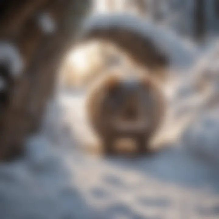 Vole Tunneling Under Snow