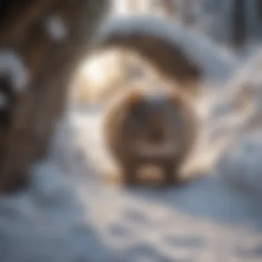 Winter Vole Tunneling Under Snow Vole Tunneling Under Snow