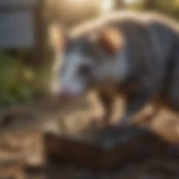 Opossum trap in action