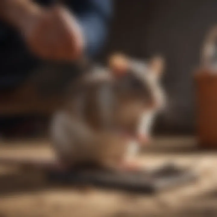 Rodent Control Specialist Setting Rat Trap