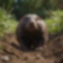 Mole burrow disruption in garden