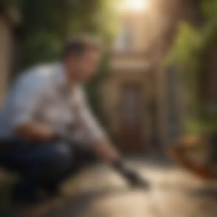 Depiction of professional pest control services at work