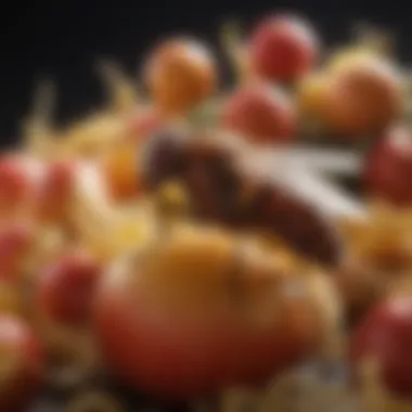 Fruit Fly Infestation on Apple Peels Fruit fly infestation on apple peels