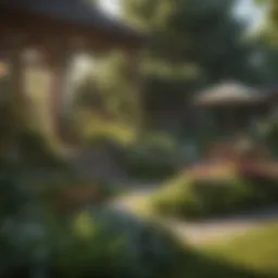 Lush yard with plants and no mosquitoes