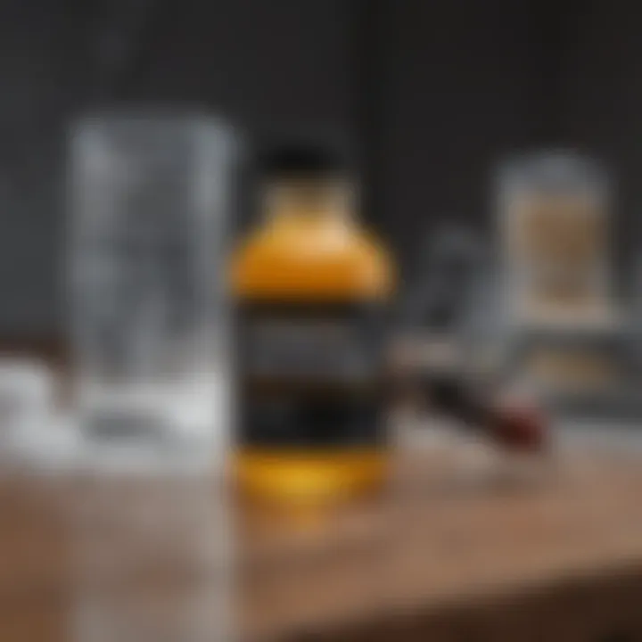 Chemical treatment options displayed on a table