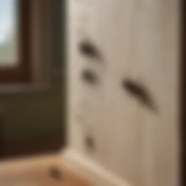 Signs of bird mite infestation on furniture
