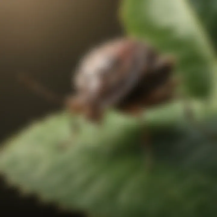 Close-up of a stink bug on a leaf