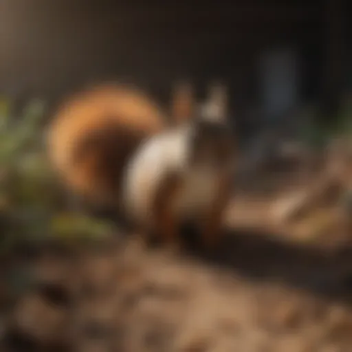 Signs of squirrel activity in a crawl space