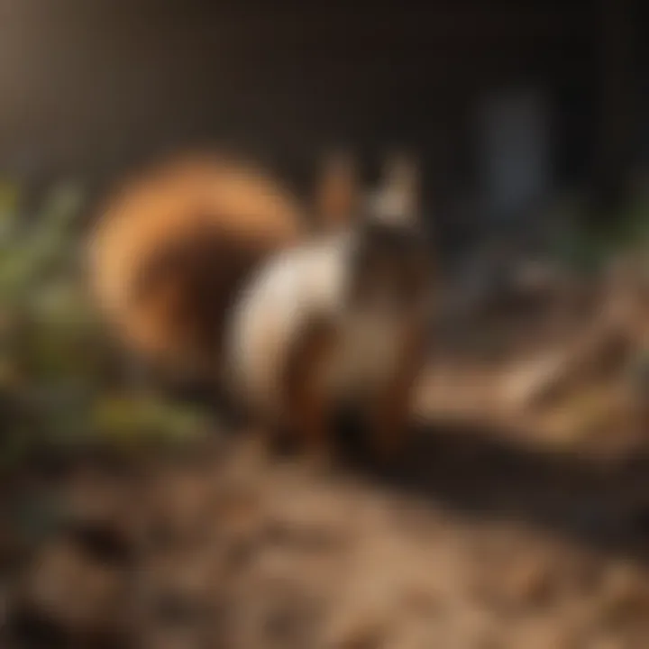 Signs of squirrel activity in a crawl space