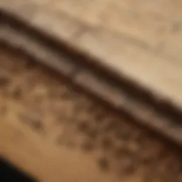 Termite damage in wooden structure