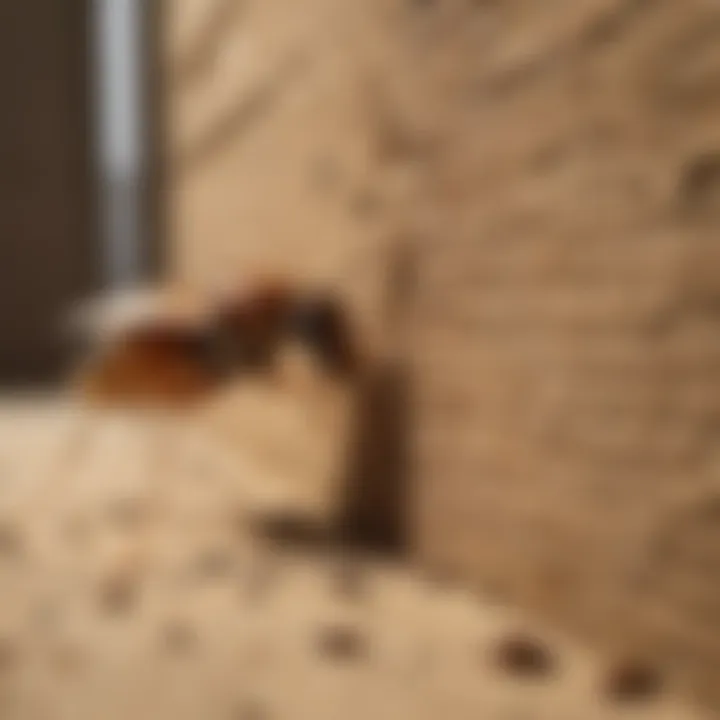 Professional applying treatment for termite control in a home