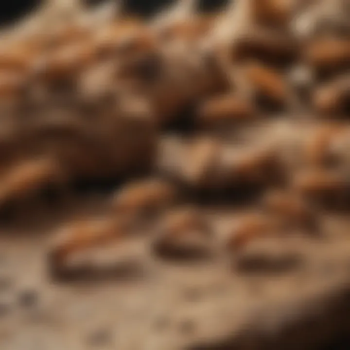 Different types of termites displayed on a table