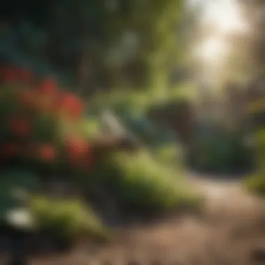 A garden with various deterrent plants to repel wasps