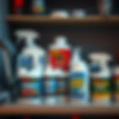 Commercial Solutions for Spider Control Commercial spider control products arranged on a shelf