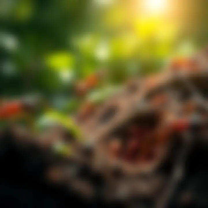 Understanding Red Ant Nests An illustration depicting the nesting habits of red ants, highlighting their underground colonies.