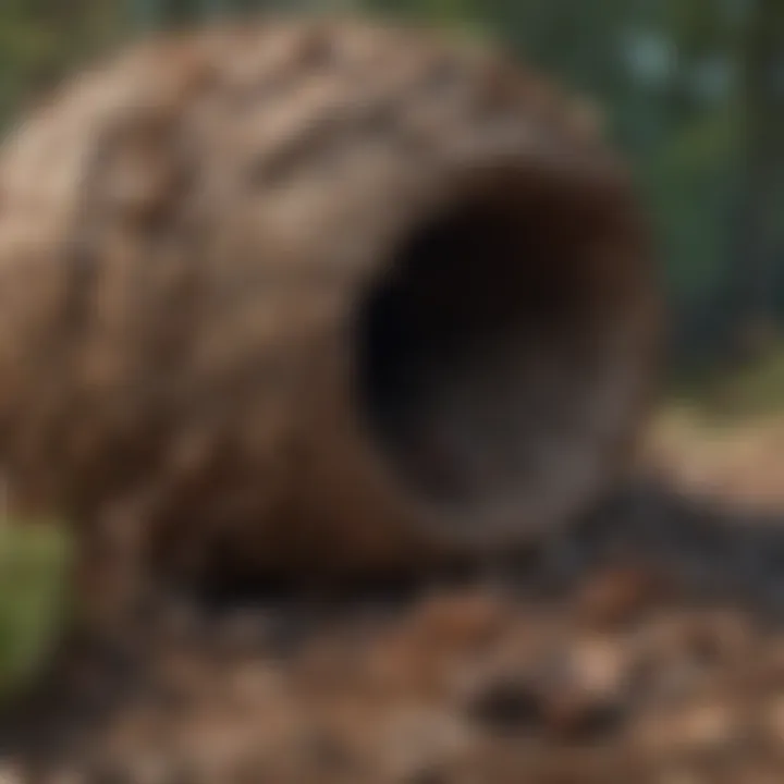 Illustration showing ground hornet nest location