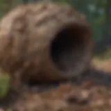 Ground Hornet Nest Location Illustration showing ground hornet nest location