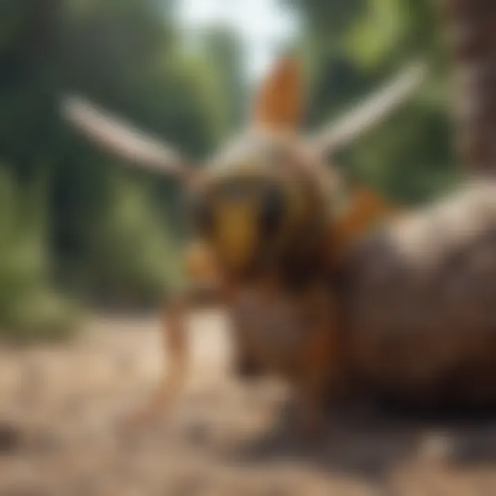 Illustration showcasing hornet deterrent methods