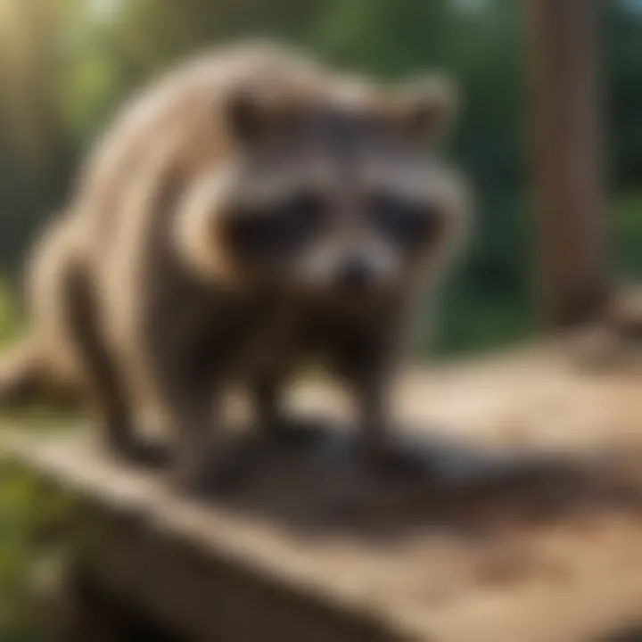 Humane Trap for Safe Raccoon Removal Humane trap set near the deck area