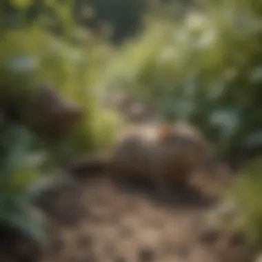 Signs of vole activity in a garden