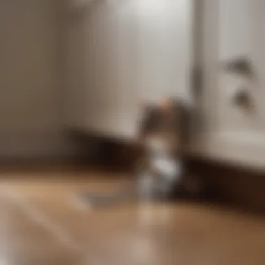 A sleek and discreet rat trap under a kitchen cabinet