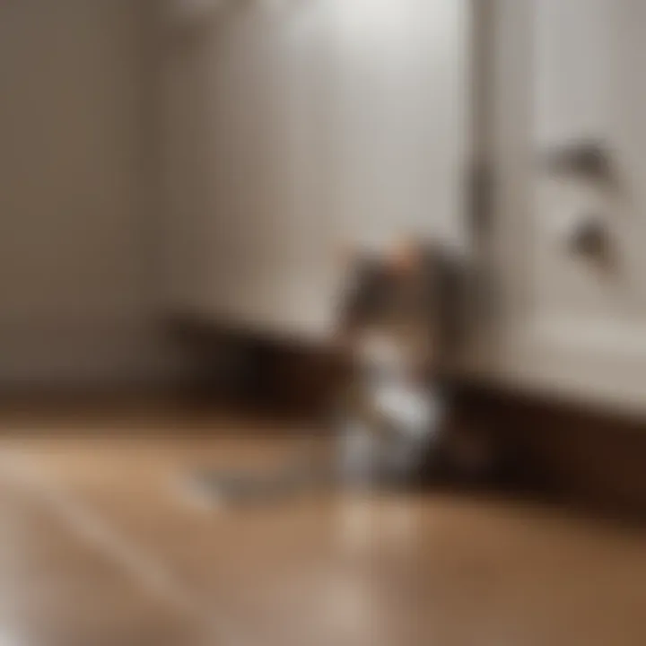 A sleek and discreet rat trap under a kitchen cabinet