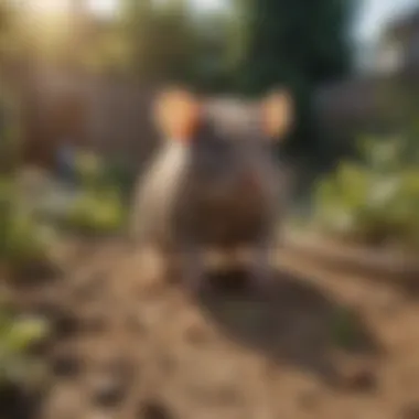 Safety Measures in Rat Poison Application A clear demonstration of safety measures while using rat poison in gardens.