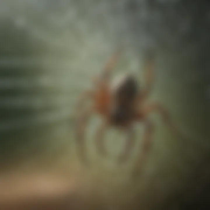 Intricate Web of a Wolf Spider Spider web with wolf spider in the corner