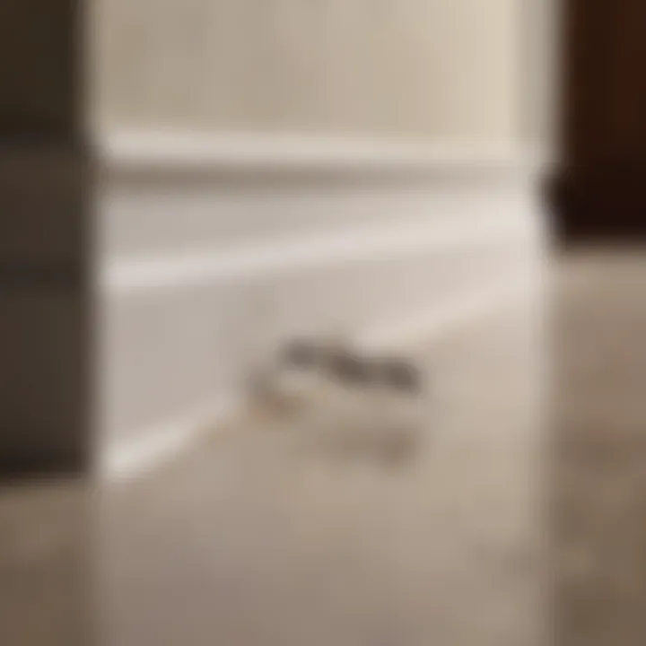 Ant trail along baseboard in living room