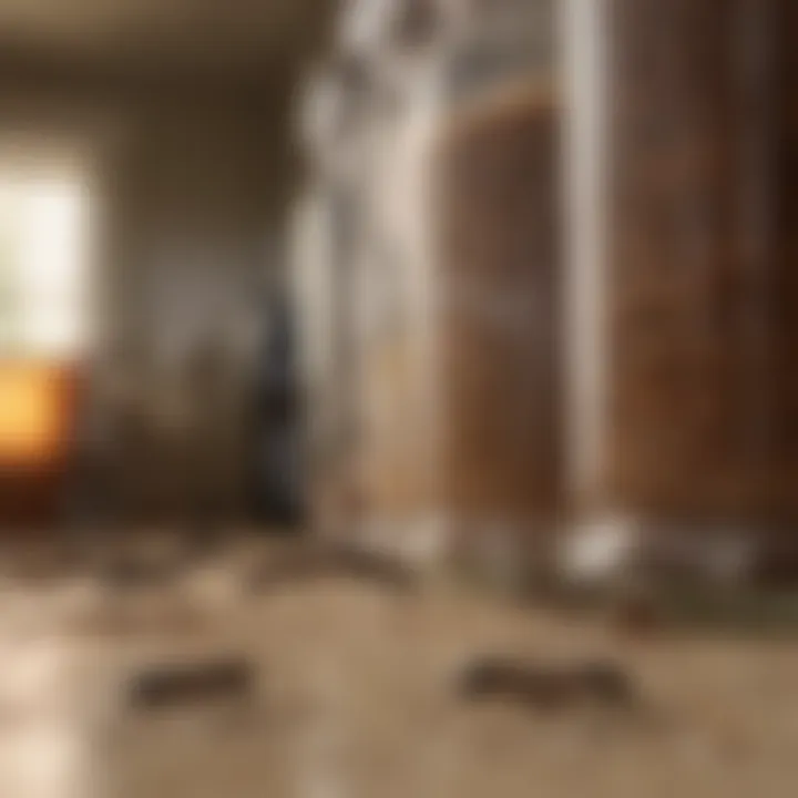 Close-up of odorous house ants in pantry