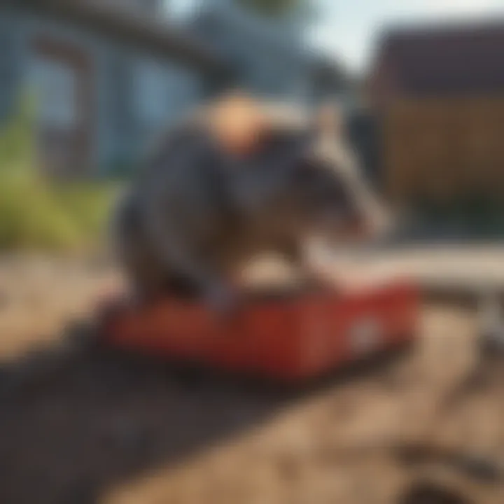 Humane rat trap in yard