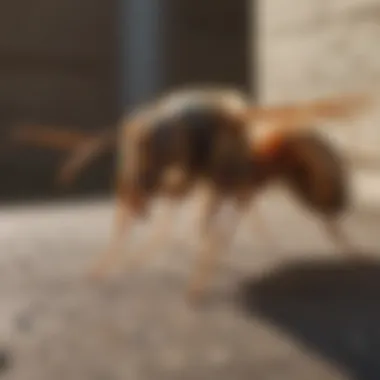 Illustration of safe removal techniques for hornets
