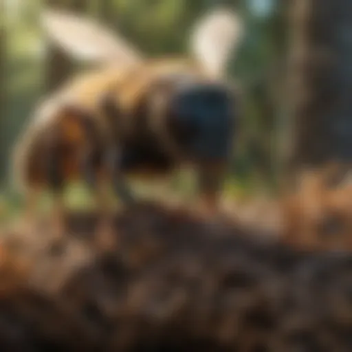 Illustration of a detailed guide for safely removing a ground hornets' nest