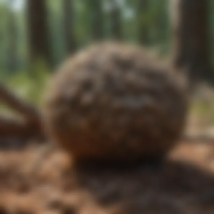 Illustration showing proper identification techniques for a ground hornets' nest