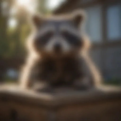 Raccoon caught in humane trap