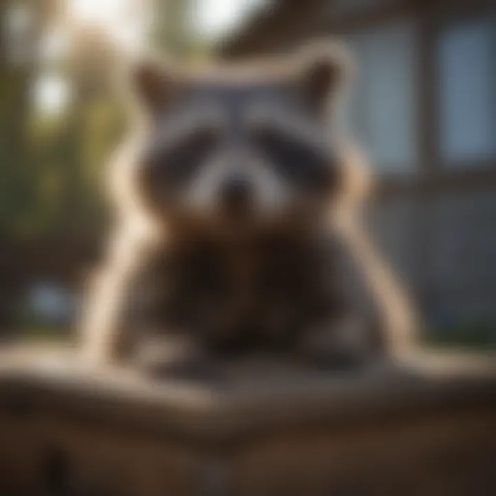 Raccoon caught in humane trap