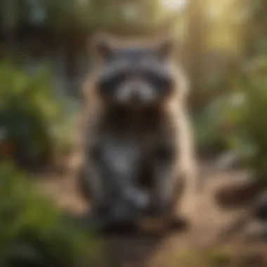 Ultrasonic Repellent Device Ultrasonic raccoon repellent device in a garden