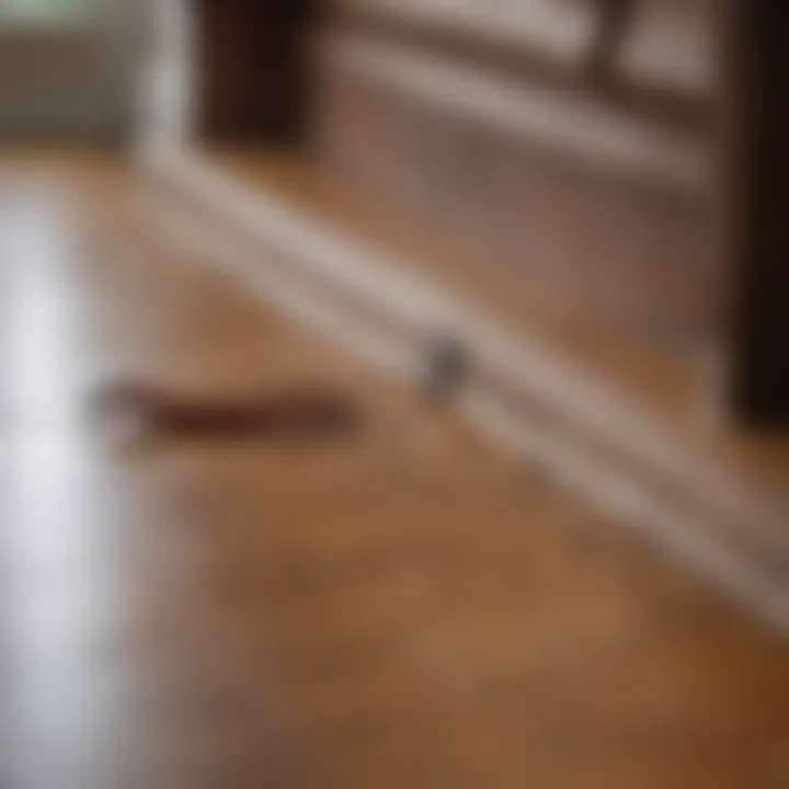 Home interior with centipede traps strategically placed