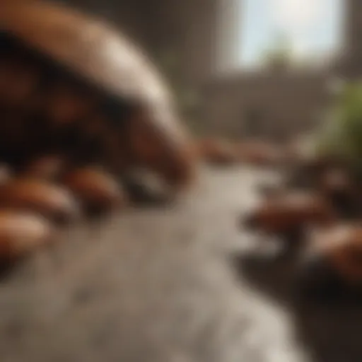 Close-up of German roach infestation