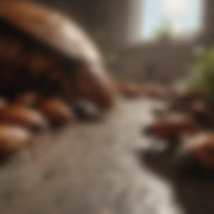 Close-up of German roach infestation