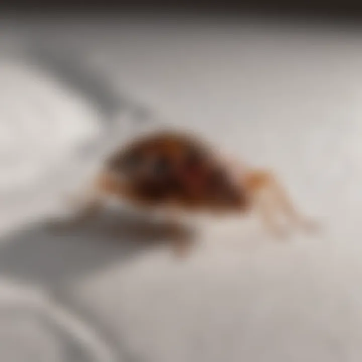 Bed bug crawling on mattress protector