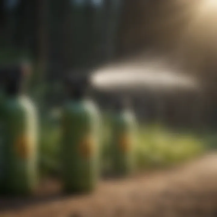 A variety of eco-friendly mosquito sprays lined up