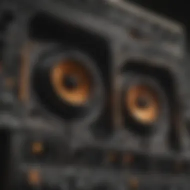 Close-up of a high-frequency sound emitter in an electronic bat deterrent