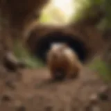 Gopher tunneling underground