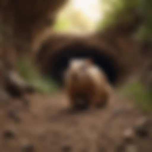 Gopher tunneling underground