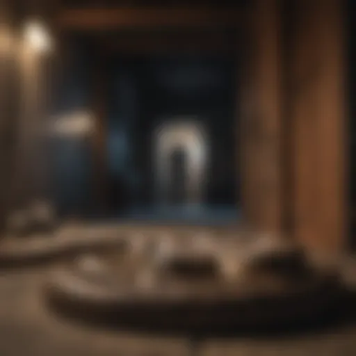 Dark Basement with Coiled Snake