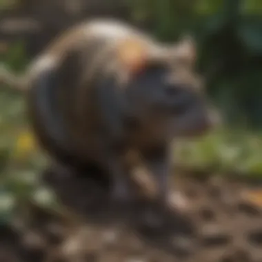 Trace of Rat Presence in the Garden Rat droppings in the garden